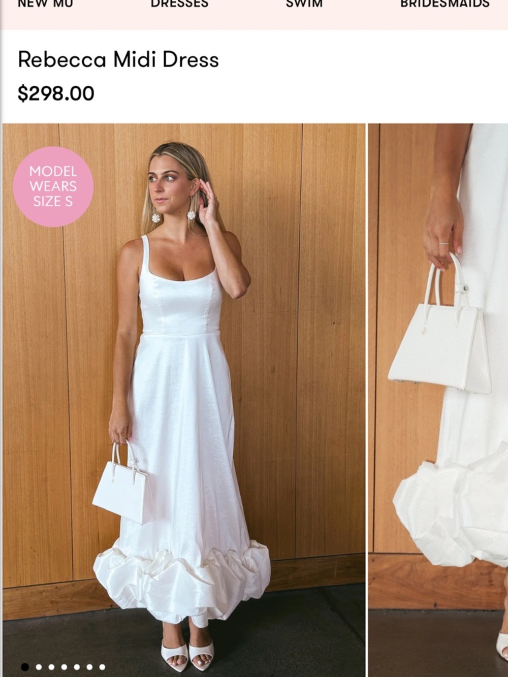 Show Me Your MuMu White Rebecca Midi Dress